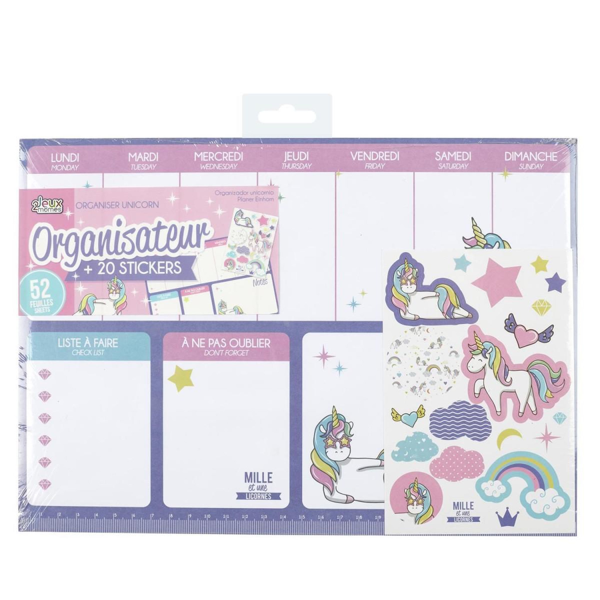 Voir la diapositive 4 : Jeux 2 momes Organisateur de bureau  licorne  29cm violet