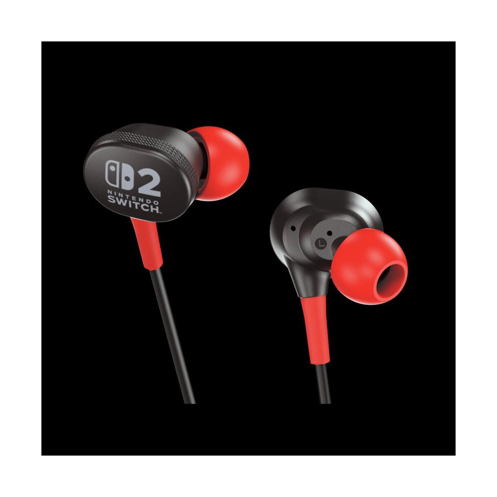 Voir la diapositive 3 : POWER A Écouteurs Power-A Switch 2 filaires noir et rouge avec microphone