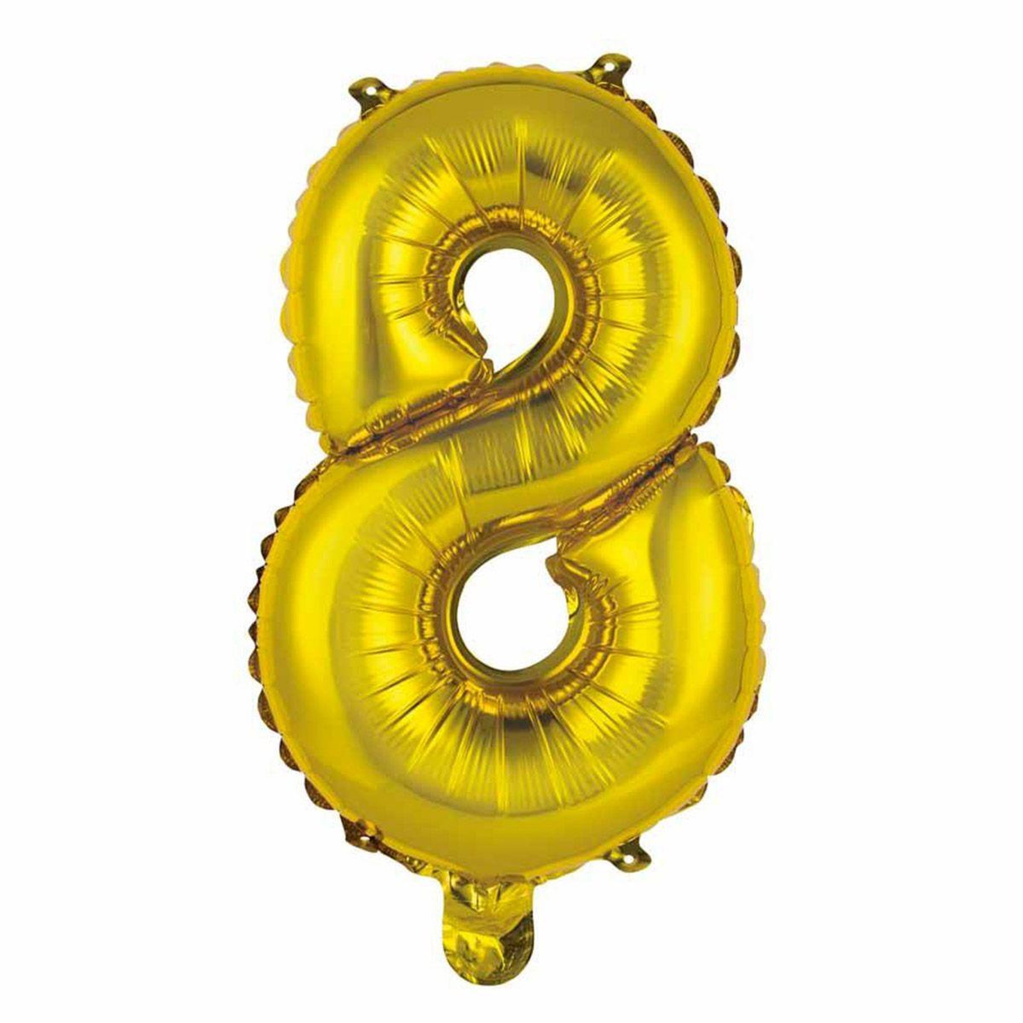 HOMEA Ballon Gonflable Métallisé  Chiffre 8  40cm Or