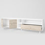 Voir la diapositive 6 : HOMIFAB Meuble TV 2 portes 1 tiroir effet bois et blanc 180 cm - Megan