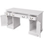 Voir la diapositive 4 : VIDAXL Bureau a double piedestal Blanc 140 x 48 x 80 cm
