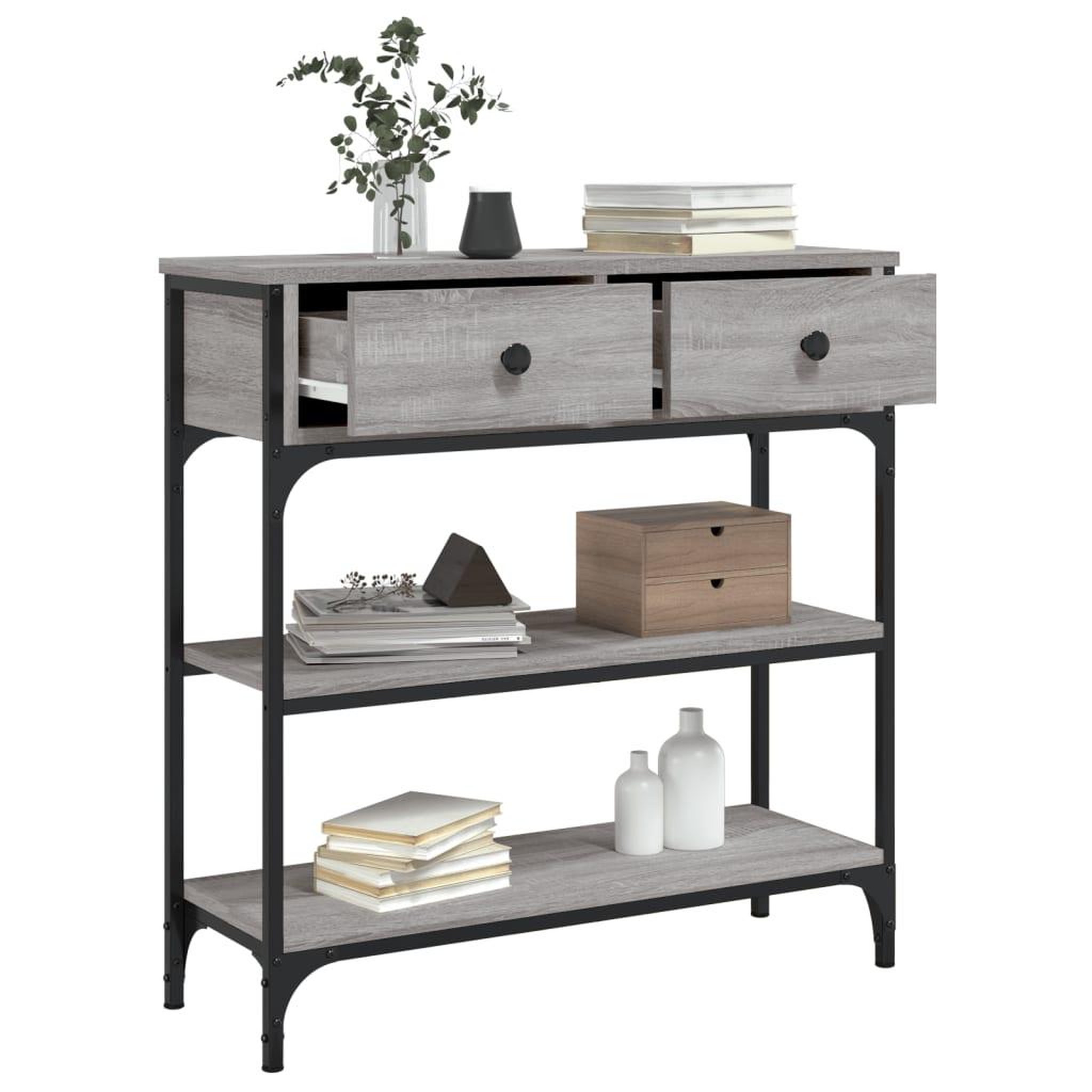 Voir la diapositive 4 : VIDAXL Table console sonoma gris 72,5x25x75 cm bois d'ingenierie