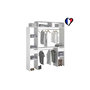 Voir la diapositive 3 : CONCEPT USINE Dressing blanc extensible avec 2 penderies, 4 étagères et 2 tiroirs ELYSEE
