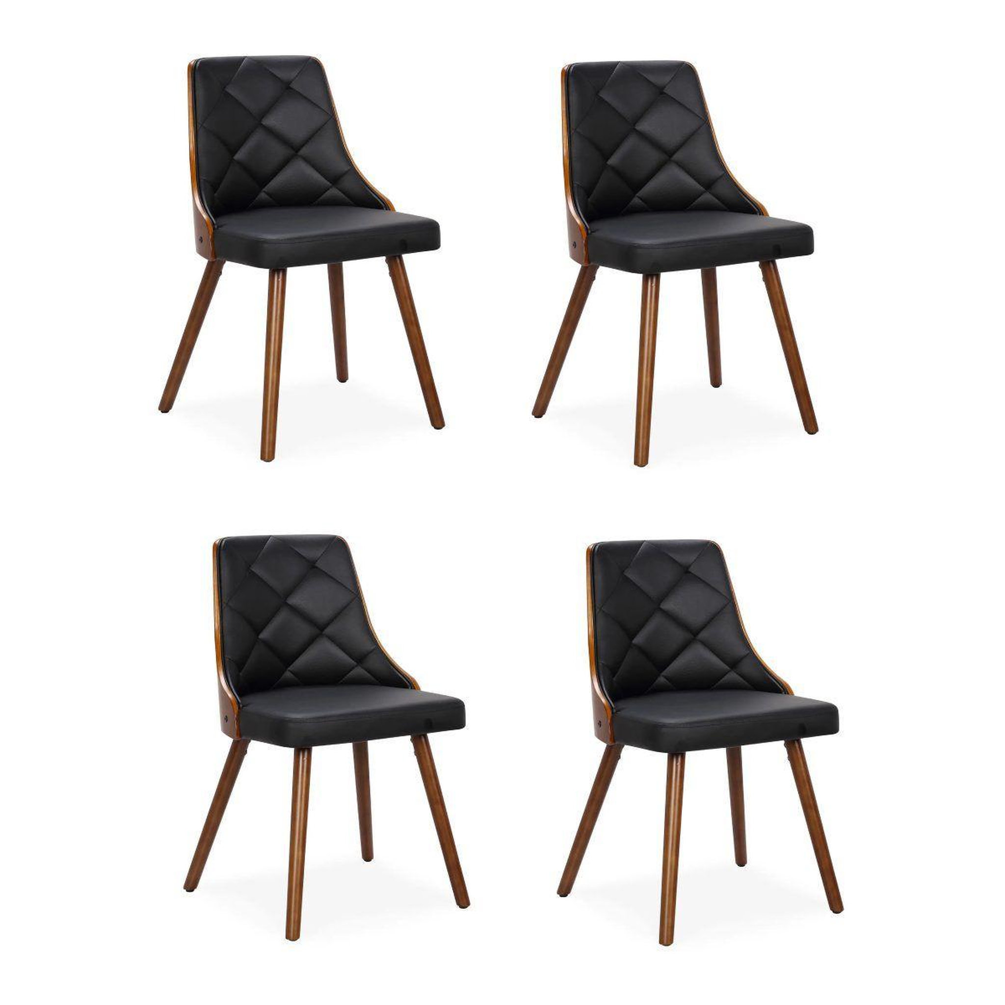 Paris Prix Lot de 4 chaises scandinave  cargo  79cm noisette & noir