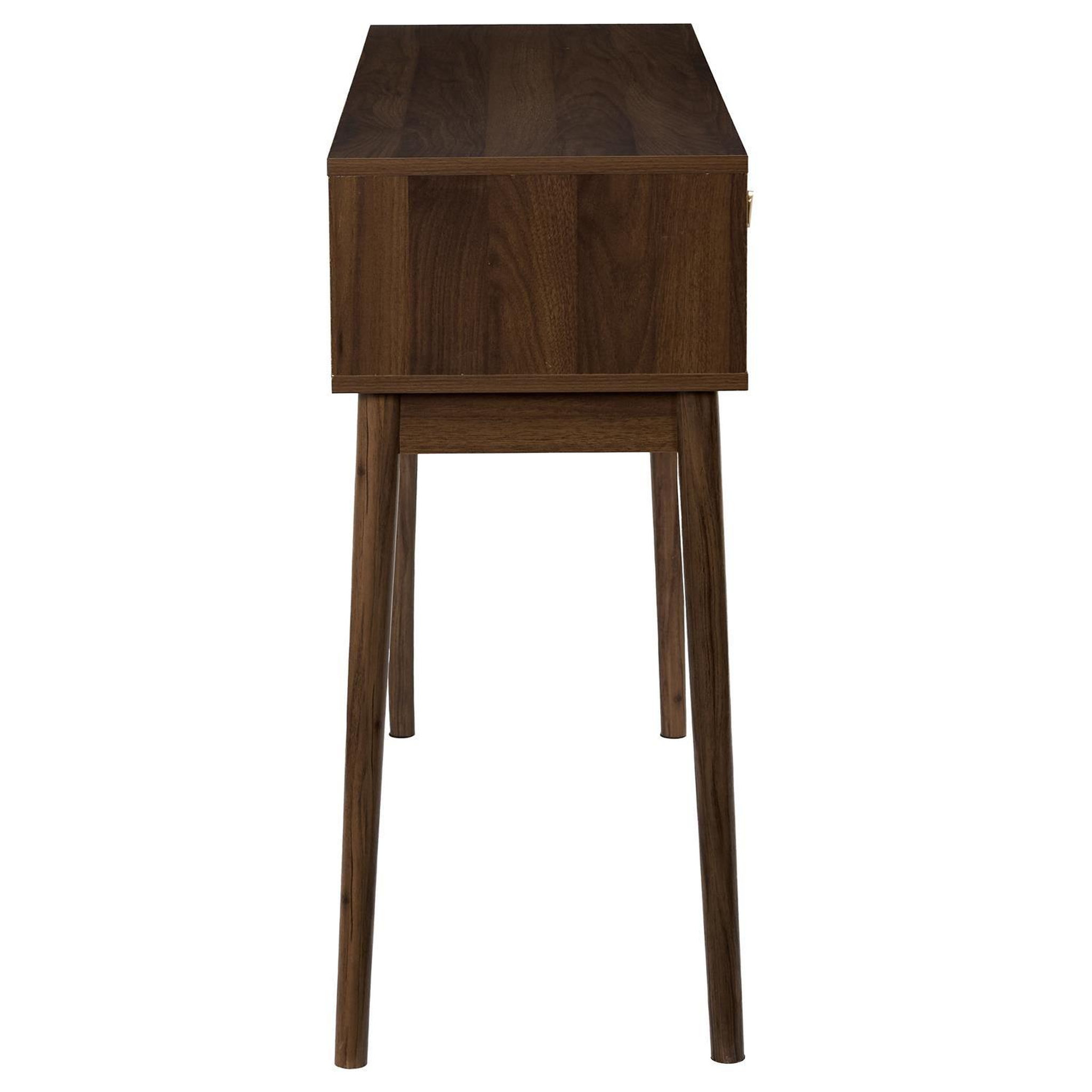 Voir la diapositive 5 : The Home Deco Factory Console 2 tiroirs effet noyer tiffany - marron