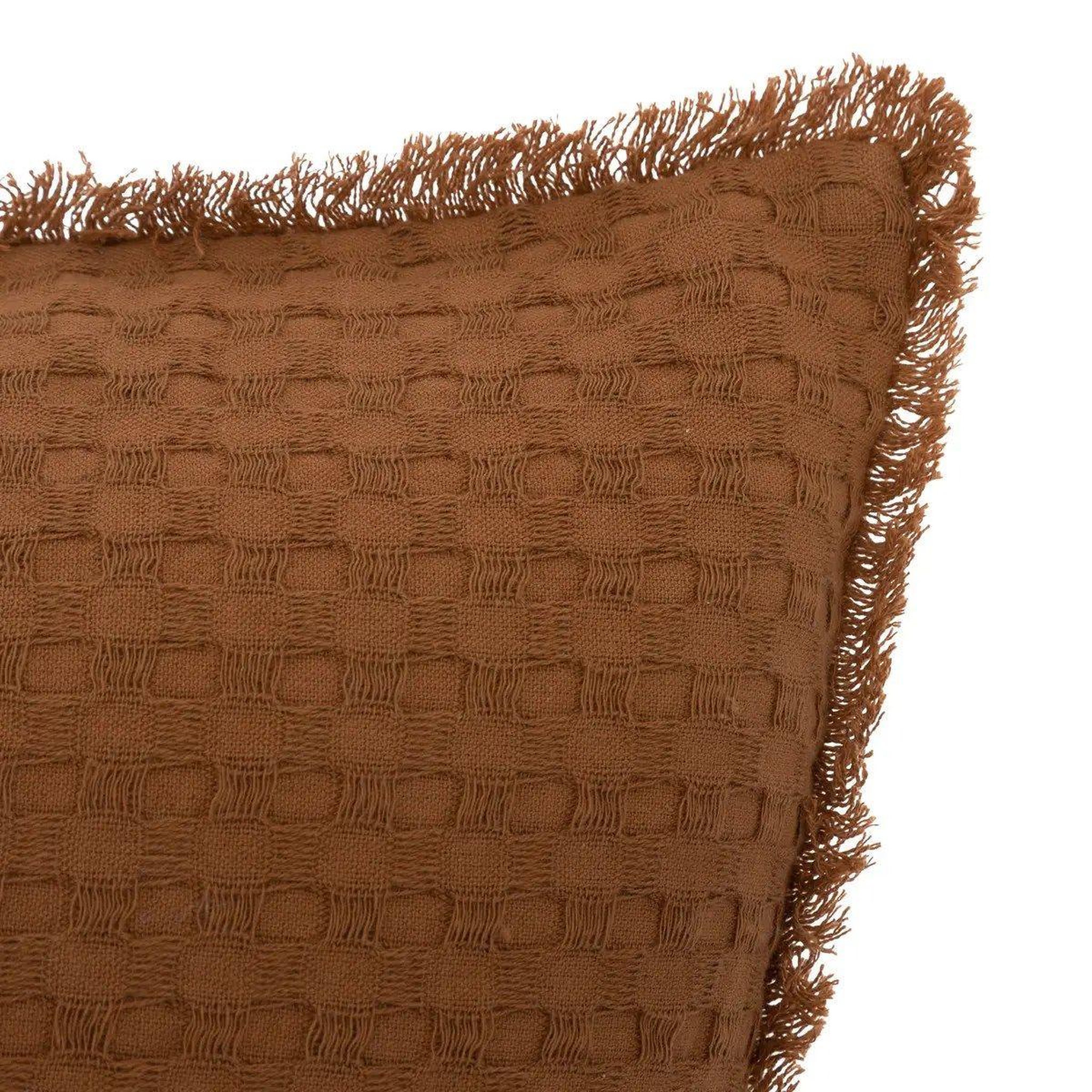 Voir la diapositive 2 : ATMOSPHERA Coussin nid d'abeille  widdy  45x45cm terracotta