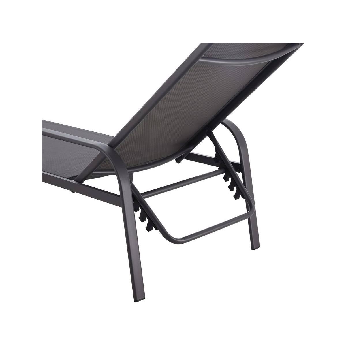 Habitat et Jardin Lot de 2 Bains de soleil en métal  Farniente - Gris