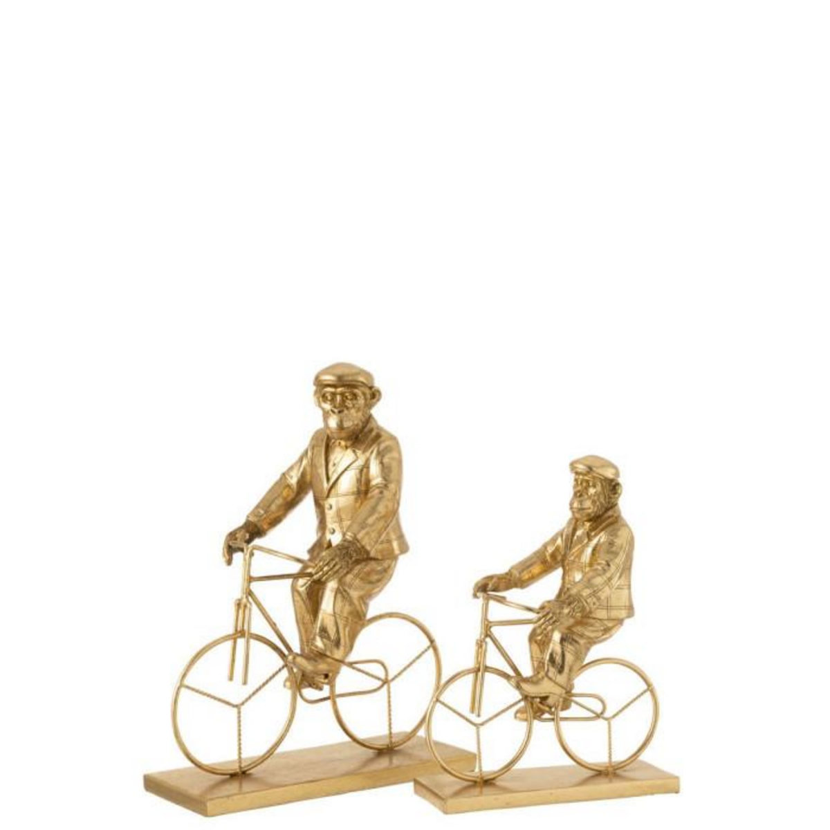 Paris Prix Statuette Déco  Singe Vélo  27cm Or