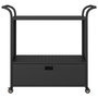 Voir la diapositive 3 : VIDAXL Chariot de bar avec tiroir Noir 100x45x97 cm Resine tressee