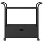 Voir la diapositive 3 : VIDAXL Chariot de bar avec tiroir Noir 100x45x97 cm Resine tressee