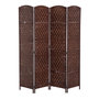Voir la diapositive 1 : HOMCOM Paravent séparateur de pièce pliable 4 panneaux dim. 180L x 180H cm bois osier tressé