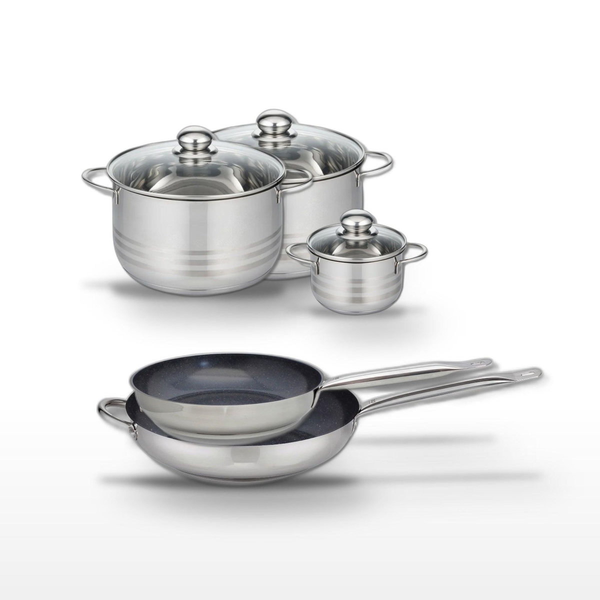 ELO Lot de 2 Poêles 28/32cm et 3 Faitouts 12/20/24cm Elo Profi Therm Platinum