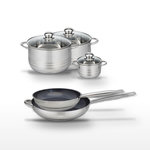 ELO Lot de 2 Poêles 28/32cm et 3 Faitouts 12/20/24cm Elo Profi Therm Platinum