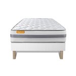 SEPTNUITS Matelas + sommier Memo Spring Ressorts ensachés 3 zones de confort MAXI épaisseur. Coloris disponibles : Blanc