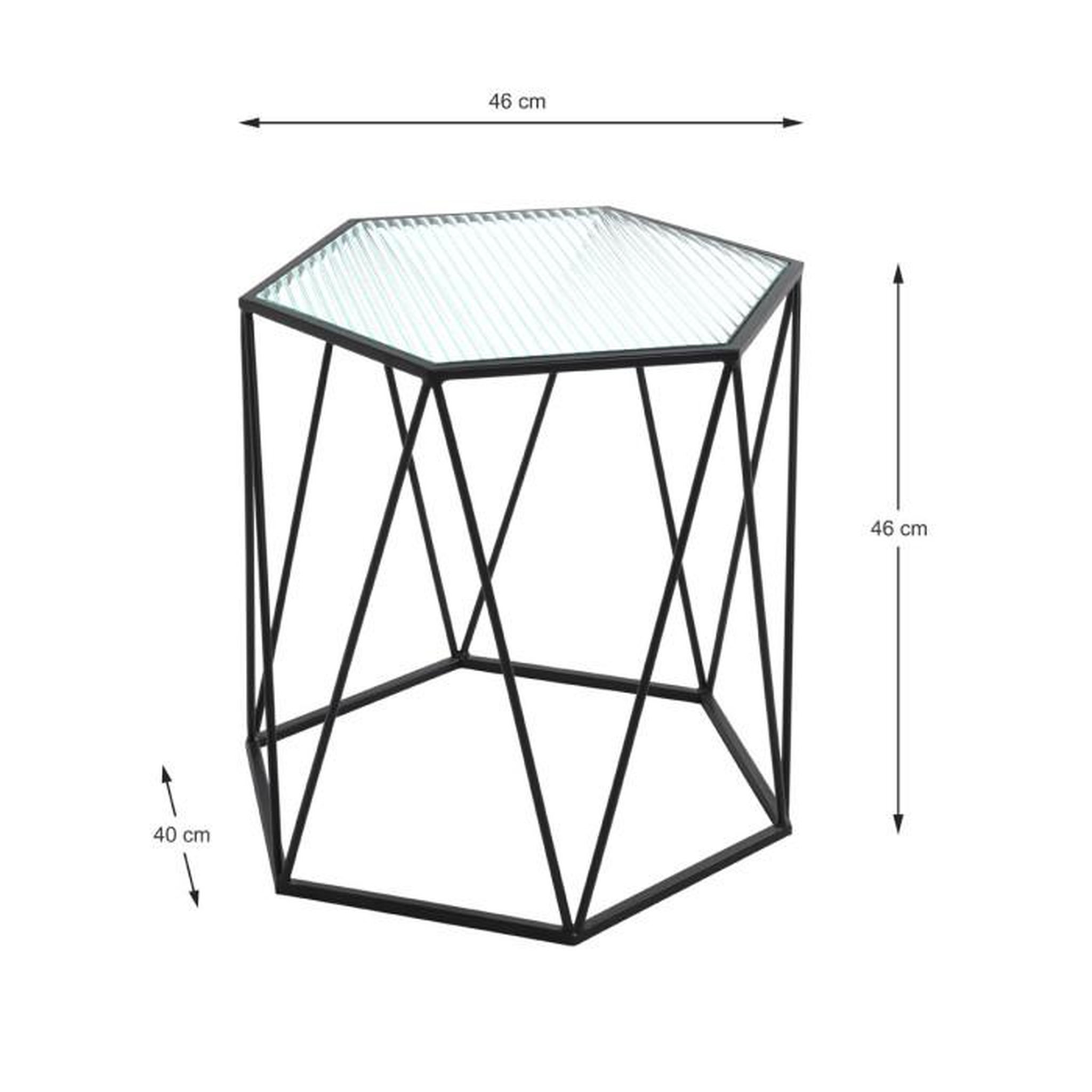 Voir la diapositive 3 : Paris Prix Table d'Appoint Design  Ondulé  46cm Noir