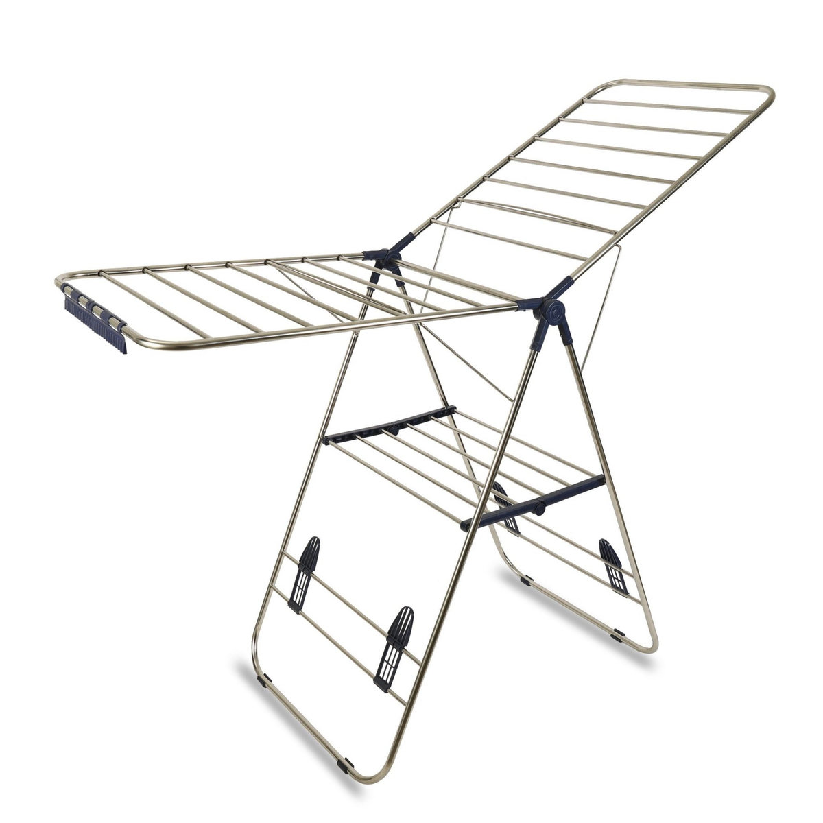 Kitchen move Etendoir à linge pliable LEVANT Gris Acier inoxydable 16m