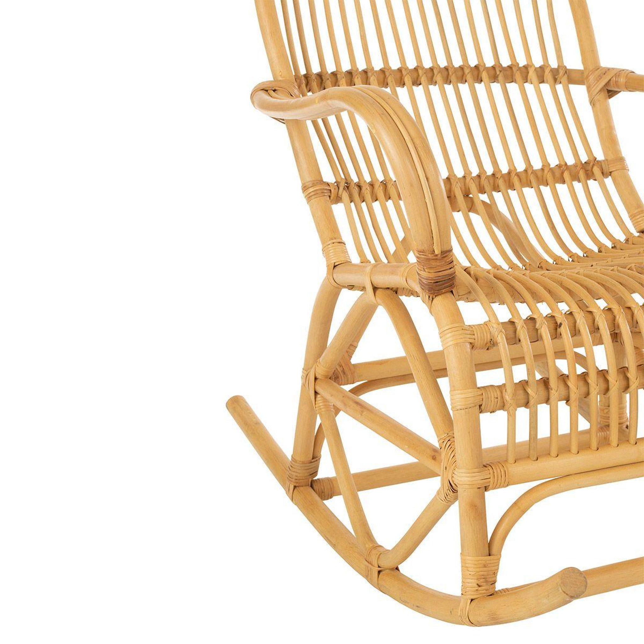Voir la diapositive 5 : J-LINE Fauteuil à bascule en rotin  winand  87cm naturel