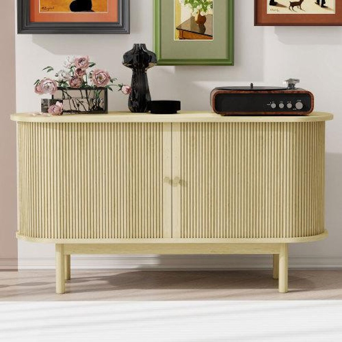 MERAX Buffet 2 porte(s) 0 tiroir(s) - 138 cm naturel mdf