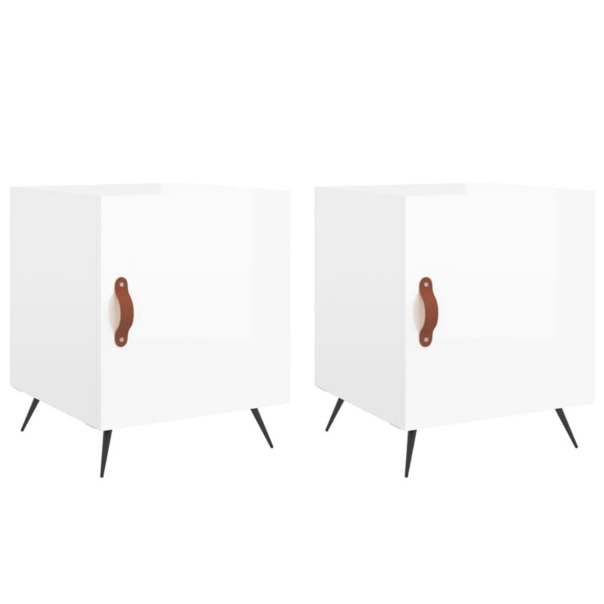 VIDAXL Tables de chevet 2 pcs blanc brillant 40x40x50 cm