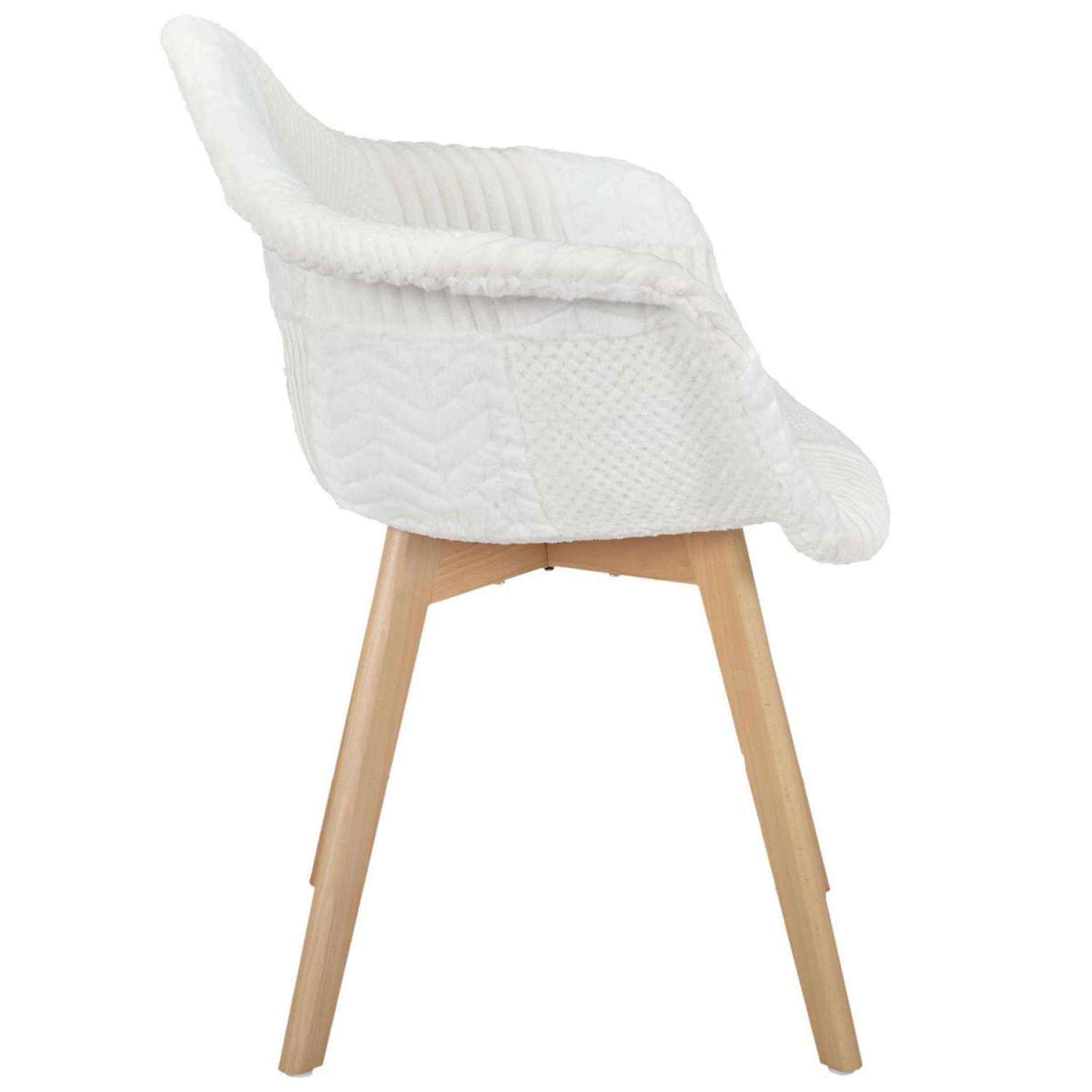 Voir la diapositive 4 : The Home Deco Factory Lot de 2 chaises scandinaves design  patchwork  85cm blanc