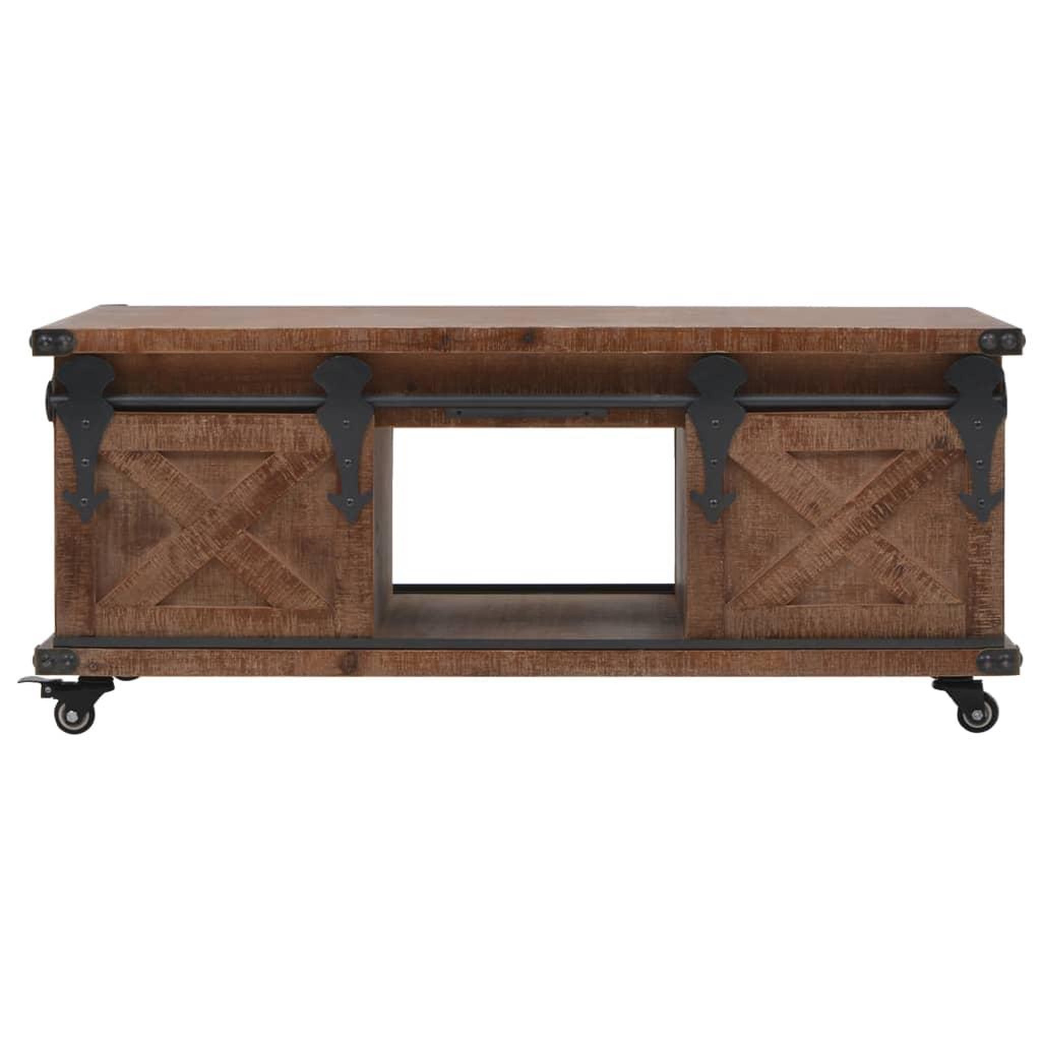 Voir la diapositive 2 : VIDAXL Table basse bois de sapin massif 91x51x38 cm marron