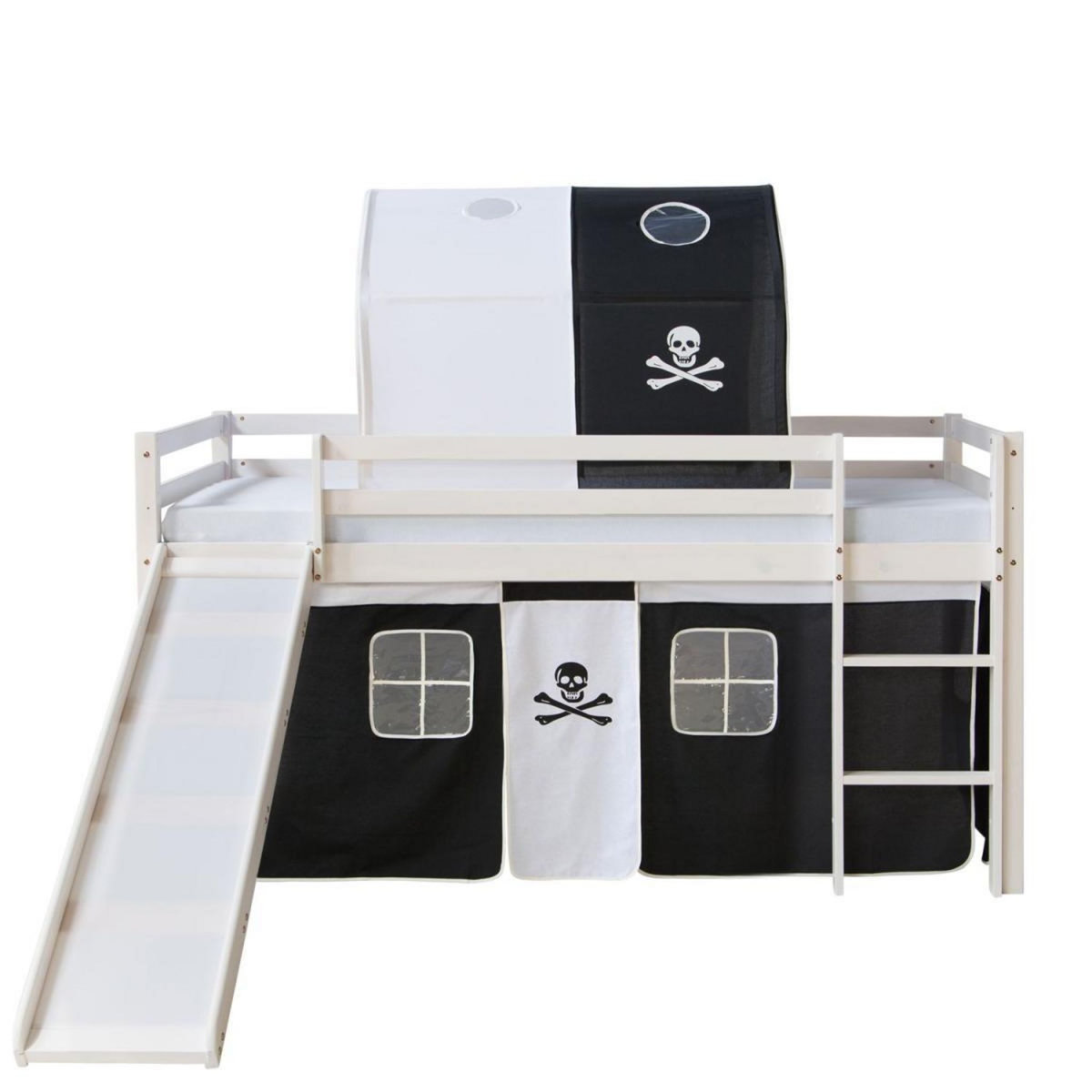 HomeStyle4U Lit 90x200 enfant échelle toboggan tunnel pirates
