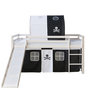 Voir la diapositive 4 : HomeStyle4U Lit 90x200 enfant échelle toboggan tunnel pirates