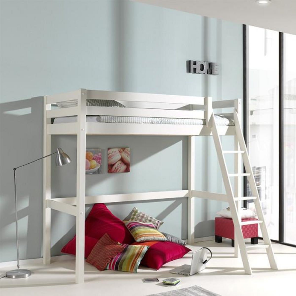 Paris Prix Lit Mezzanine Enfant  Pino  90x200cm Blanc