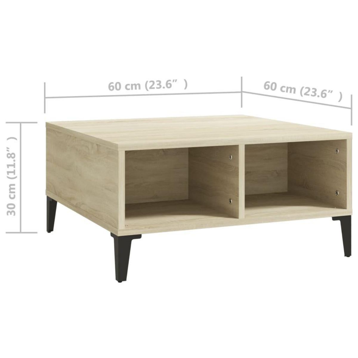 VIDAXL Table basse chene sonoma 60x60x30 cm bois d'ingenierie