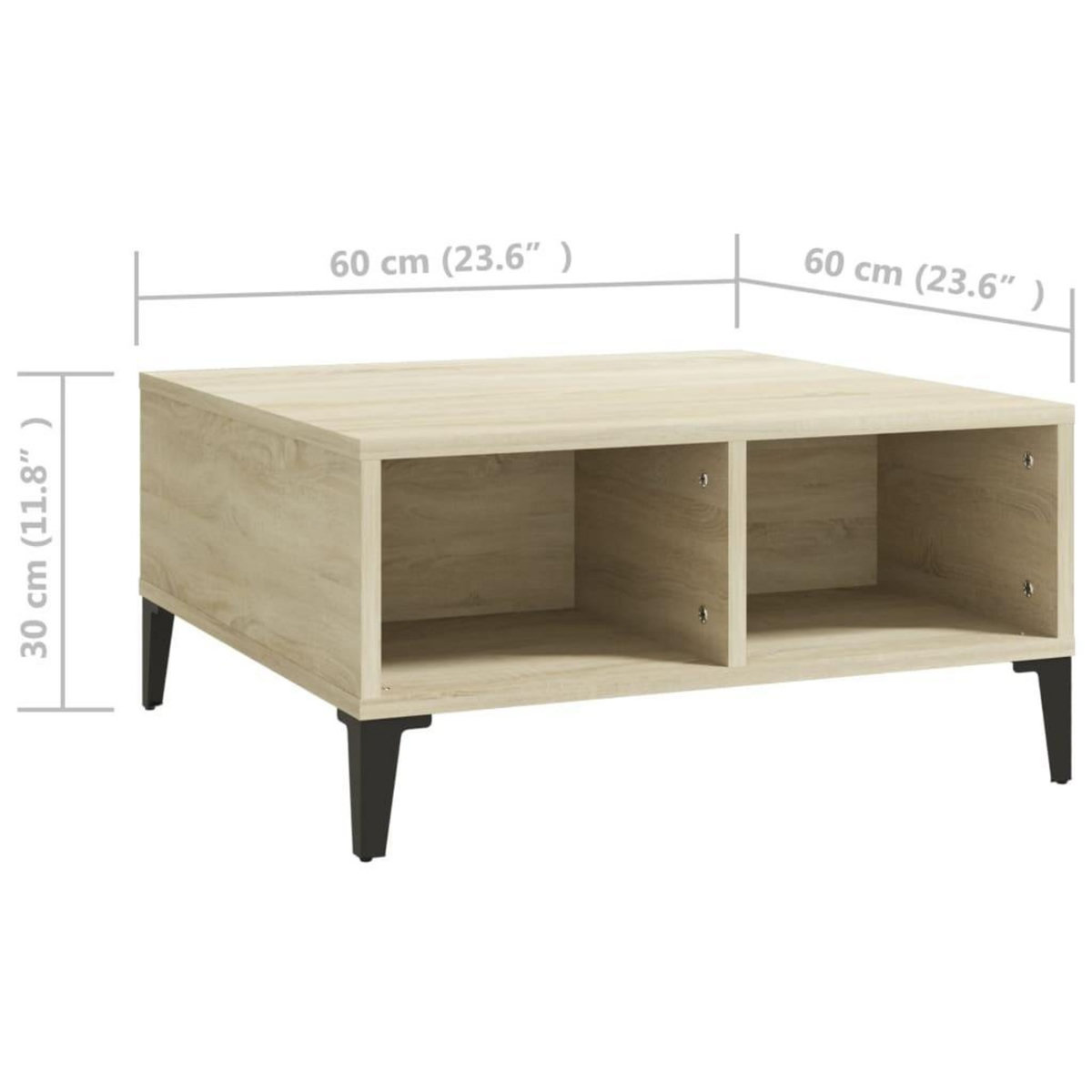 VIDAXL Table basse chene sonoma 60x60x30 cm bois d'ingenierie