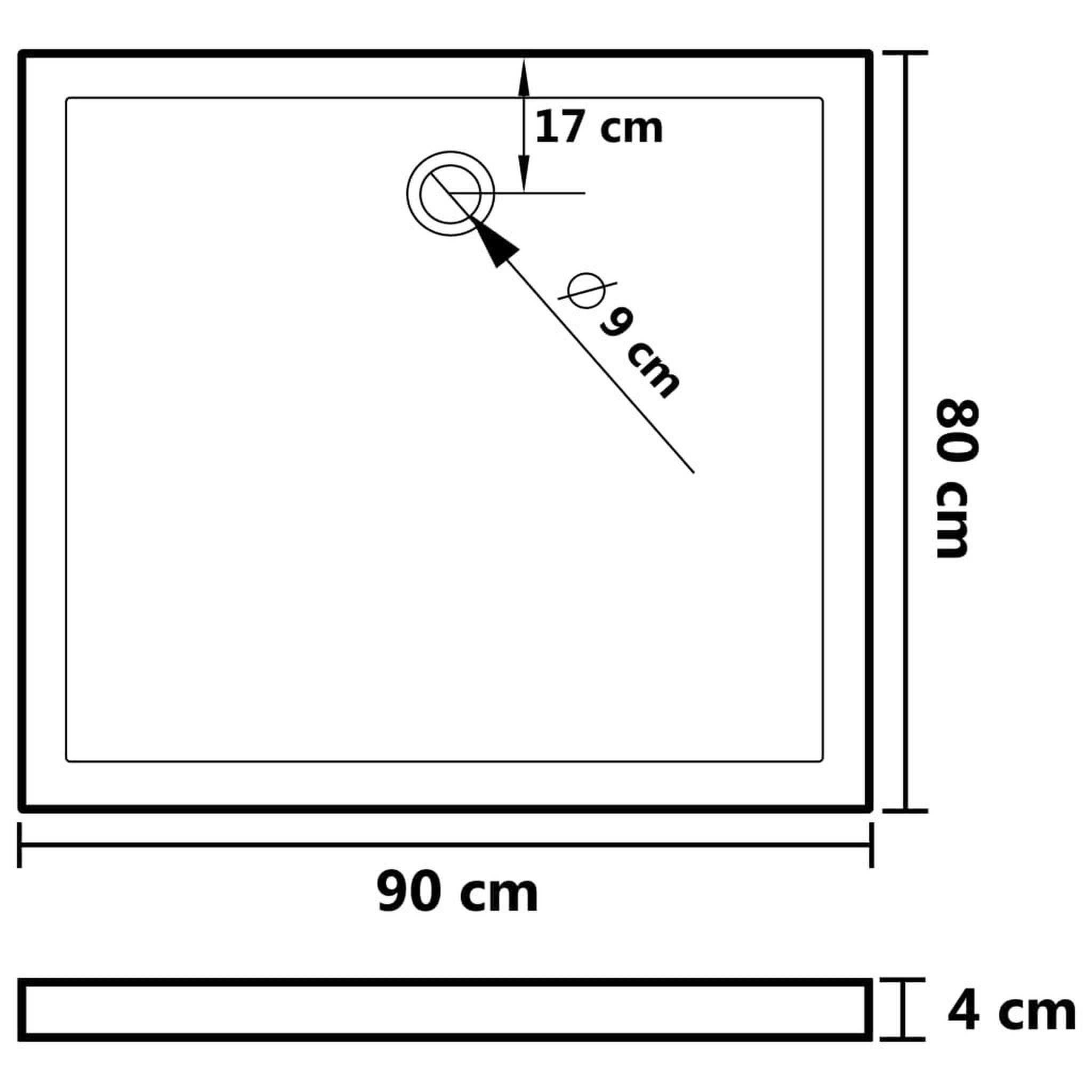 Voir la diapositive 6 : VIDAXL Receveur de douche rectangulaire ABS Noir 80x90 cm