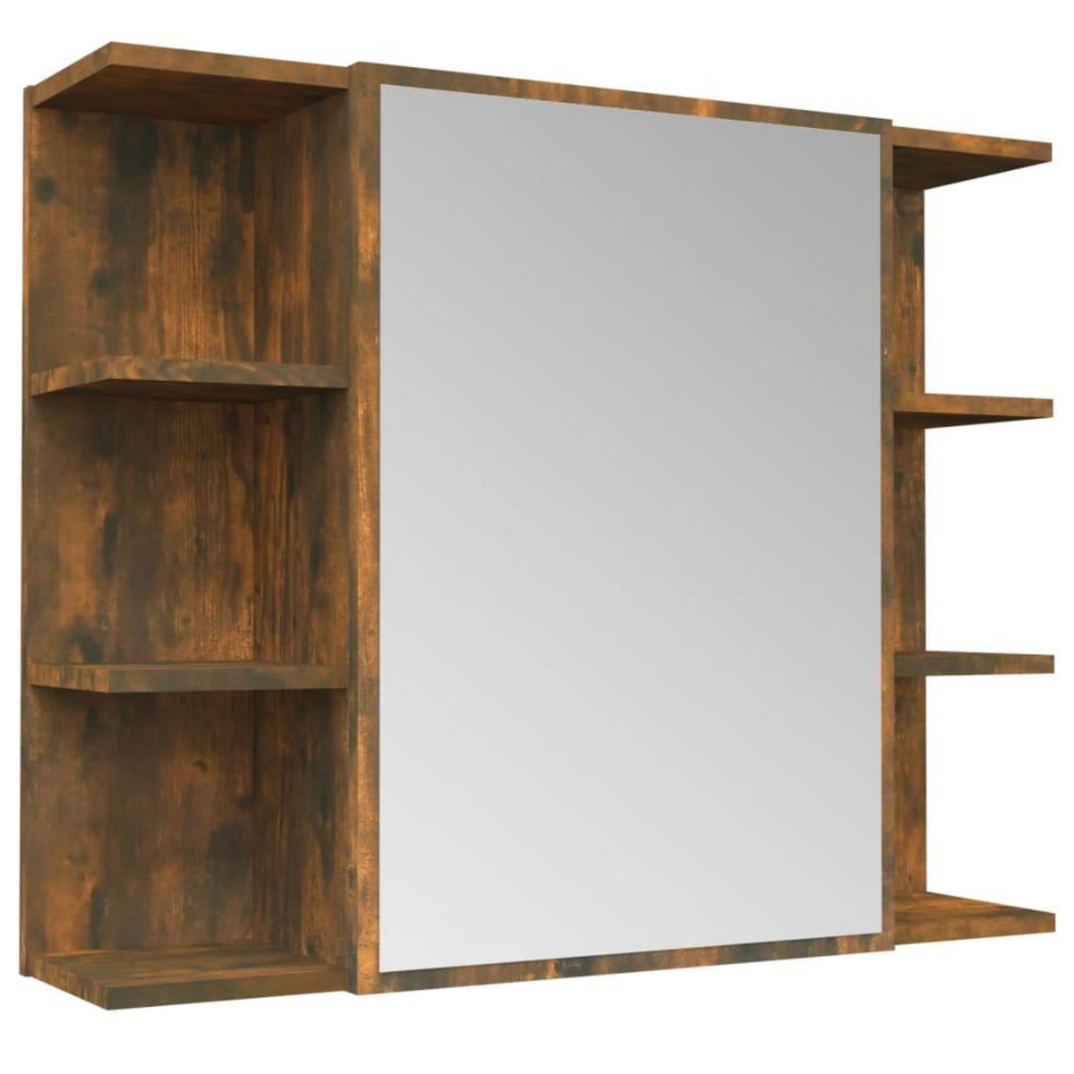 VIDAXL Armoire a miroir de salle de bain Chene fume 80x20,5x64 cm Bois