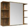 Voir la diapositive 2 : VIDAXL Armoire a miroir de salle de bain Chene fume 80x20,5x64 cm Bois