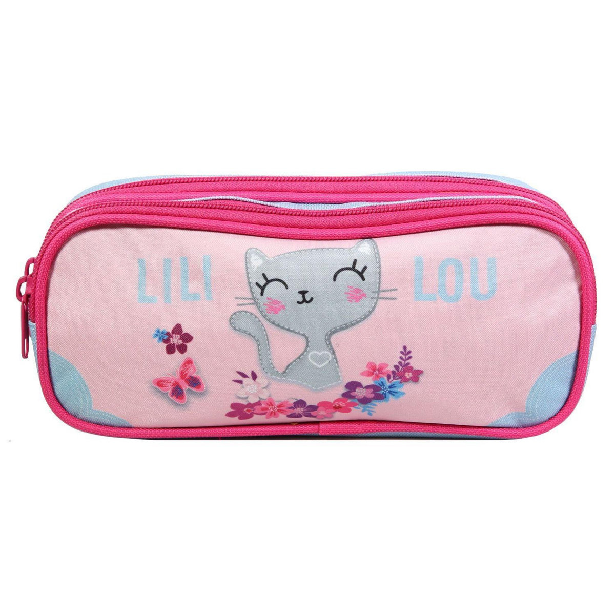 Bagtrotter BAGTROTTER Trousse scolaire 2 compartiments Lili Lou Rose