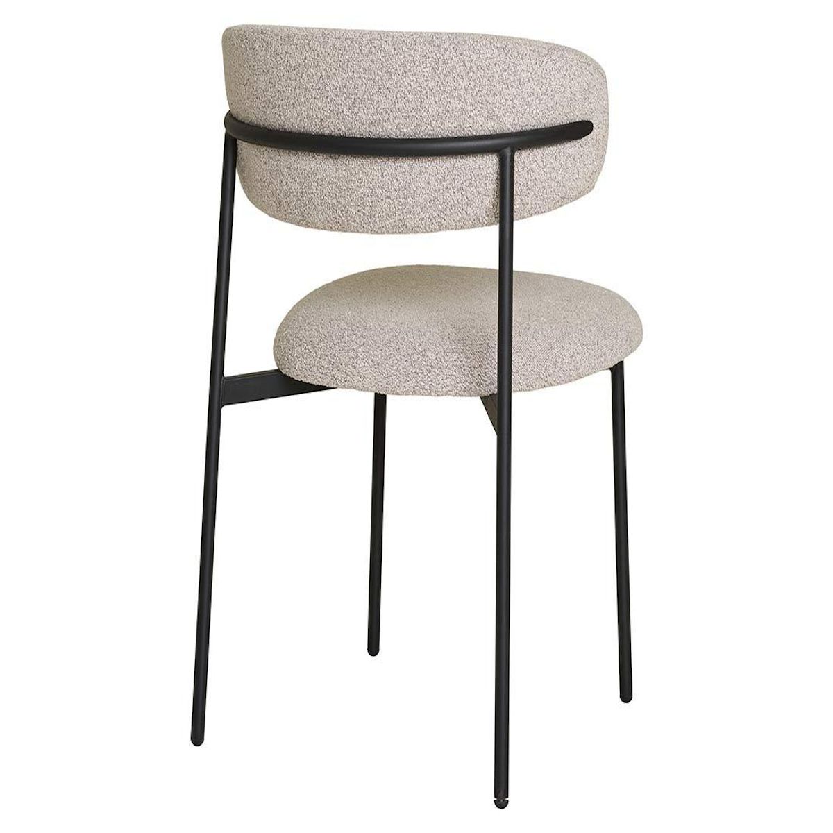 LISA DESIGN Erica - lot de 2 chaises en tissu bouclette - pieds en acier