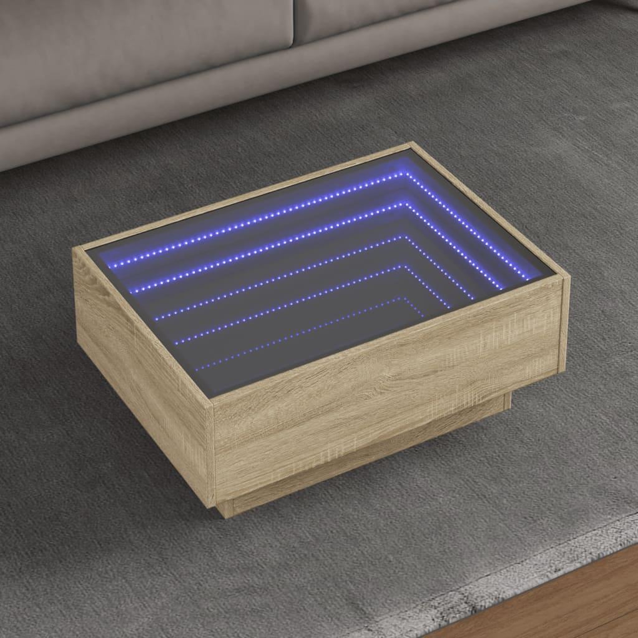 VIDAXL Table basse avec LED chene sonoma 70x50x30 cm bois d'ingenierie