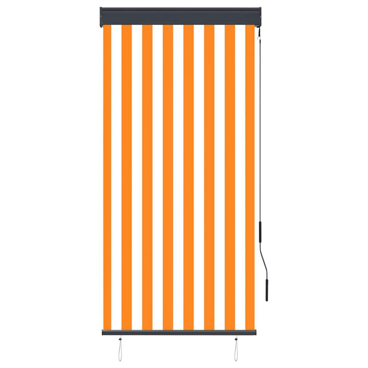 VIDAXL Store roulant d'exterieur 80x250 cm Blanc et orange