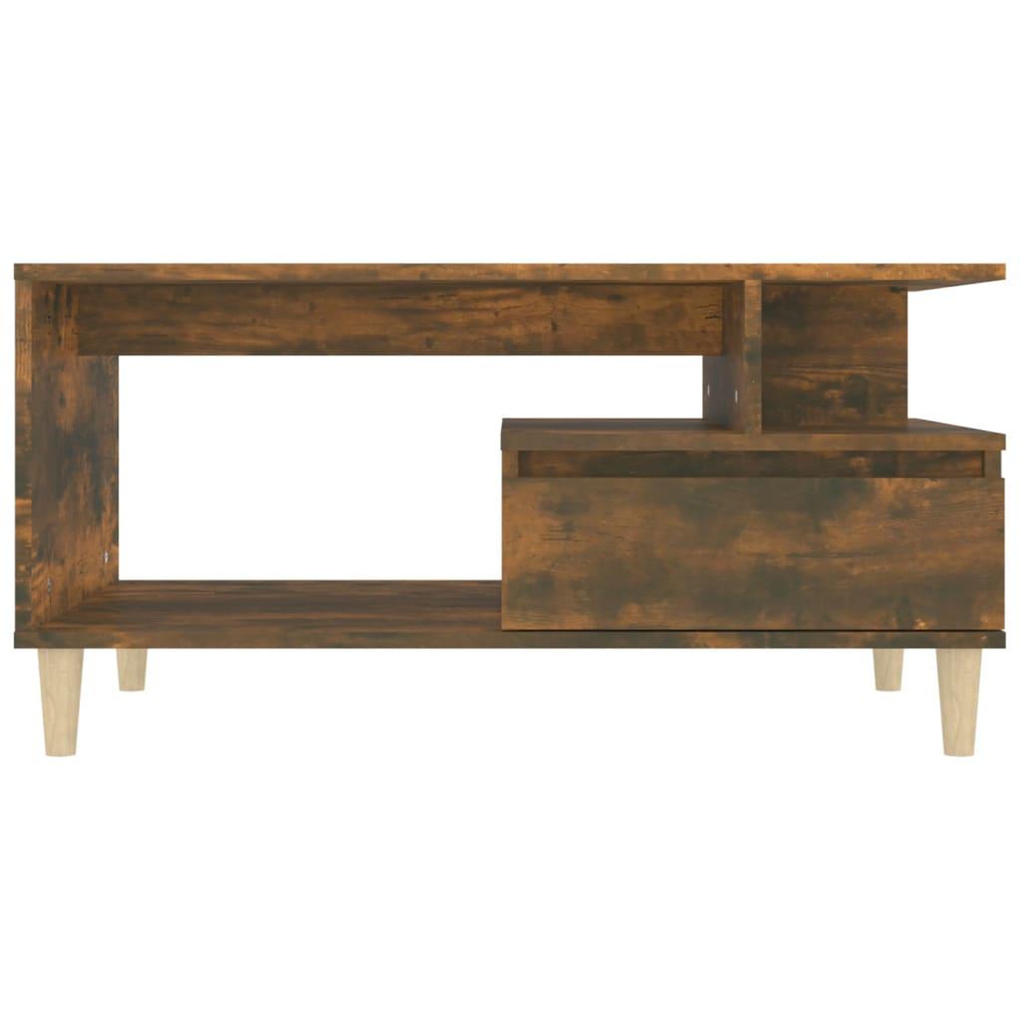 Voir la diapositive 5 : VIDAXL Table basse Chene fume 90x49x45 cm Bois d'ingenierie