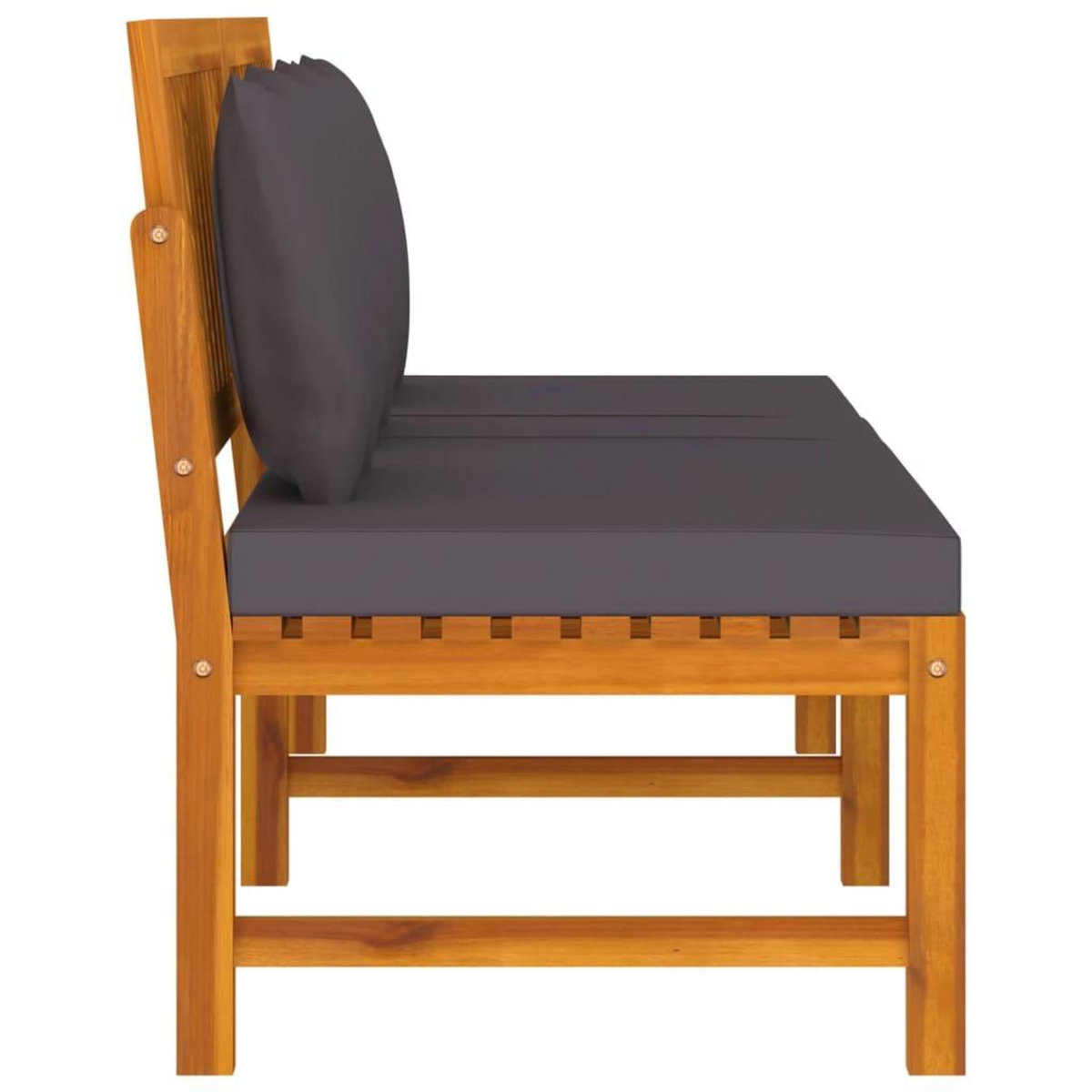 VIDAXL vidaxL Lit de jour avec coussin gris 200x60x75 cm Bois d'acacia solide