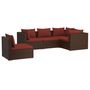 Voir la diapositive 2 : VIDAXL Salon de jardin 5 pcs avec coussins resine tressee marron
