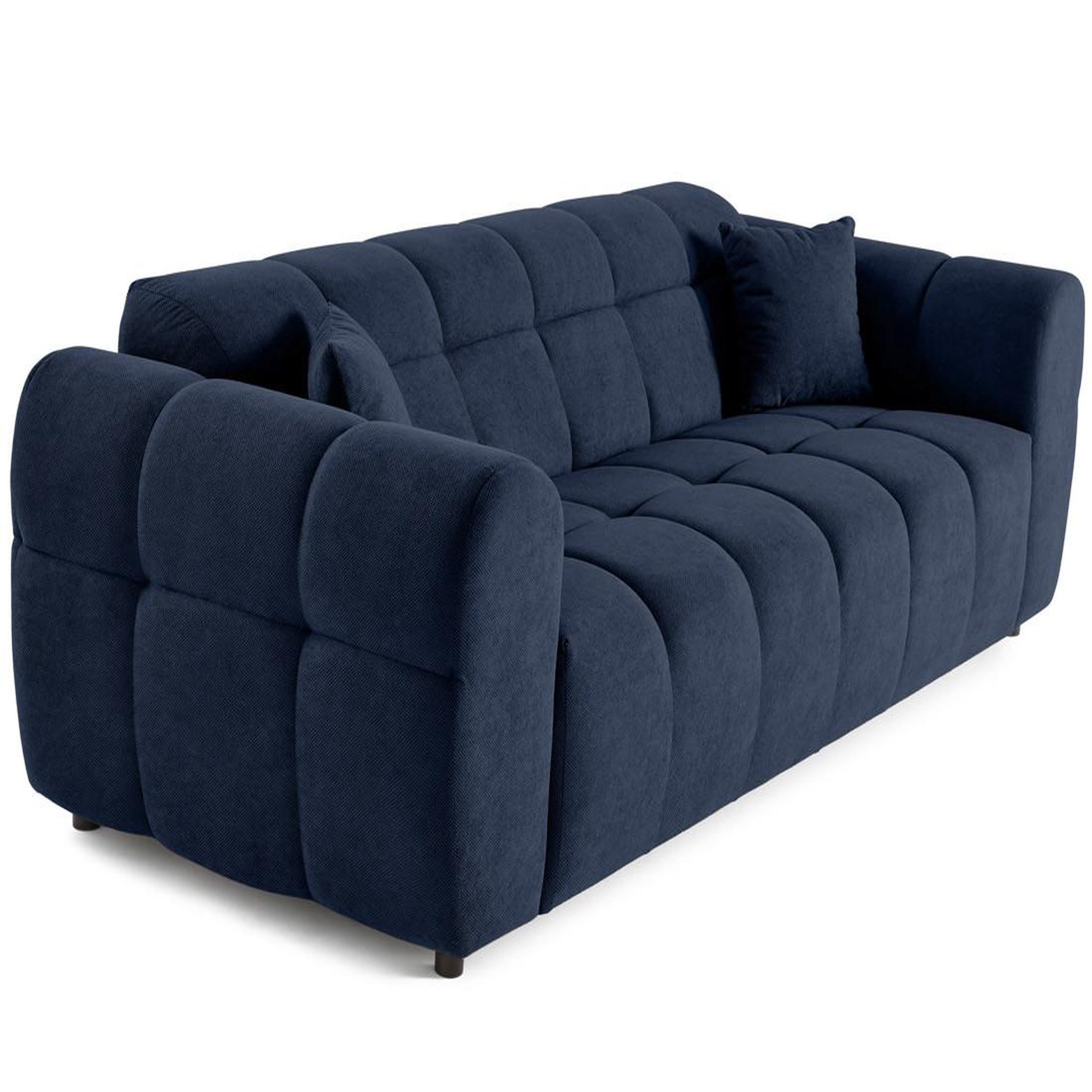 Voir la diapositive 2 : BEST MOBILIER Ray - canapé droit 3 places en tissu texturé