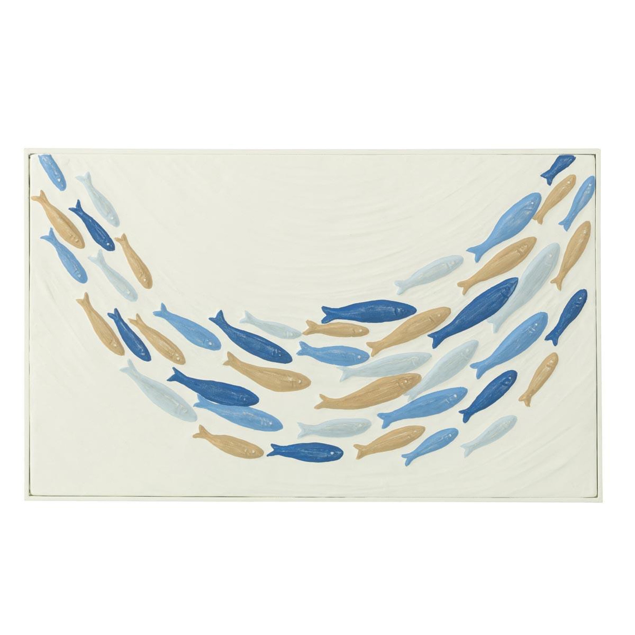 J-LINE Déco murale banc de poisson  doli  60cm multicolore
