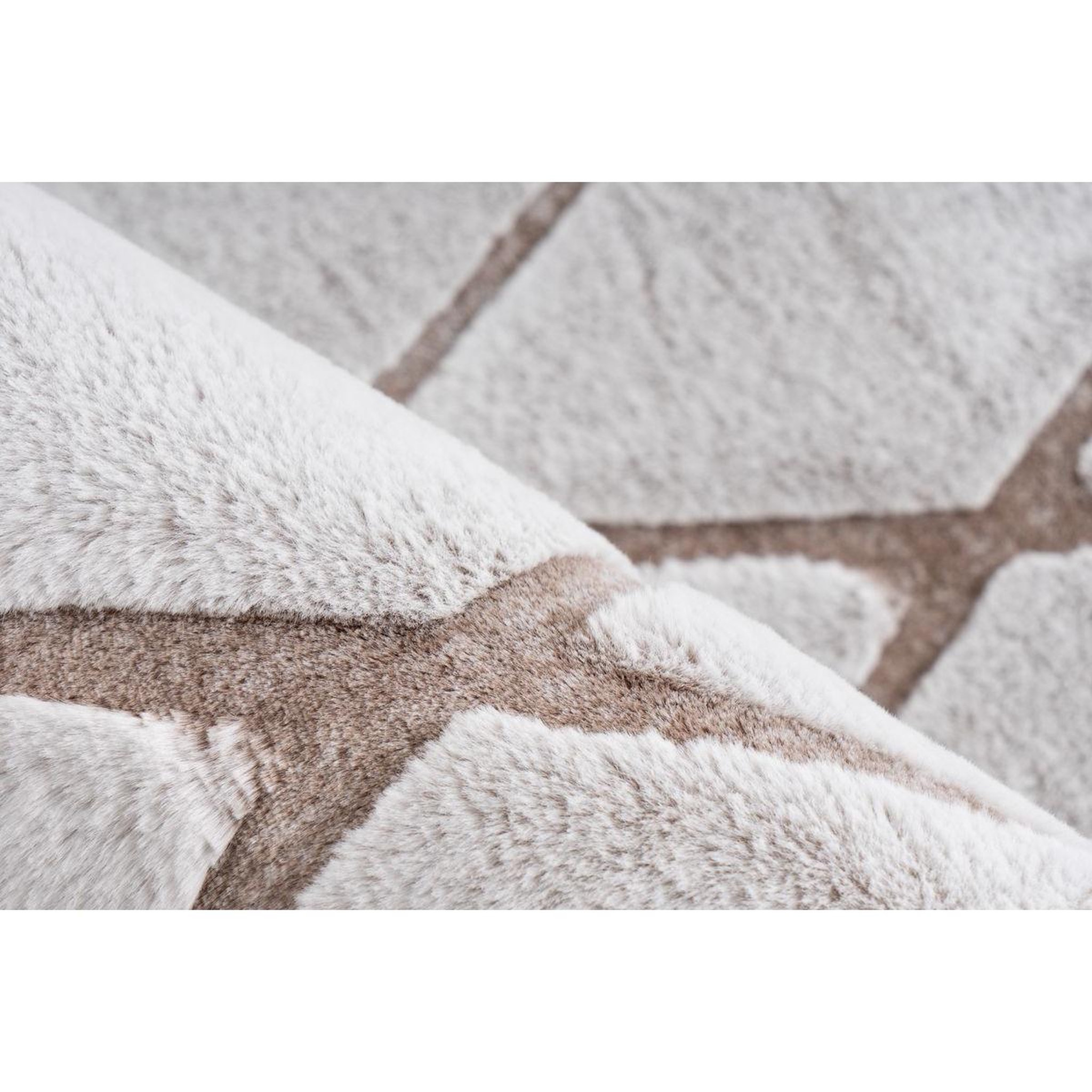 Voir la diapositive 3 : Paris Prix Tapis shaggy géométrique  vivica  blanc & taupe
