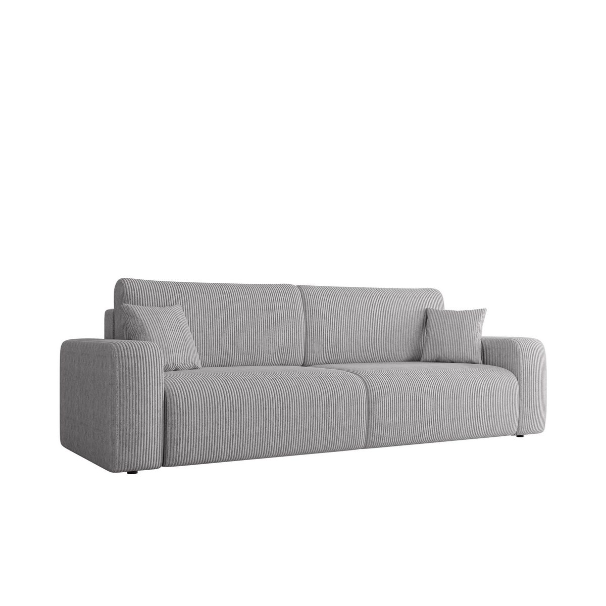 BEST MOBILIER Artemisa - canapé droit 3 places convertible avec coffre en velours côtelé