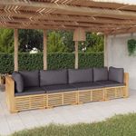 VIDAXL Salon de jardin 4 pcs avec coussins Bois de teck solide