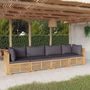 Voir la diapositive 1 : VIDAXL Salon de jardin 4 pcs avec coussins Bois de teck solide