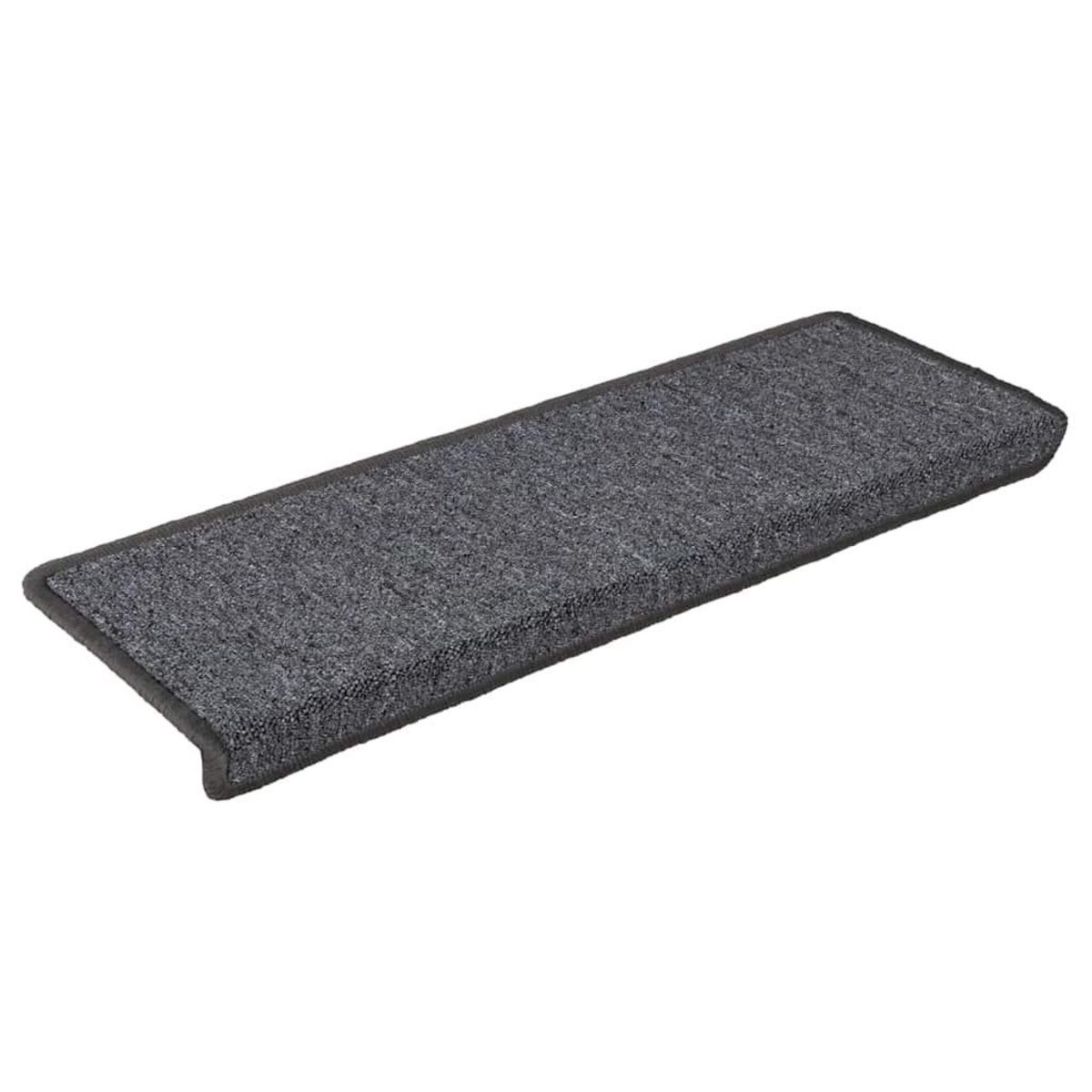 VIDAXL Tapis d'escalier 30 pcs 65x21x4 cm gris et noir