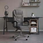 VIDAXL Fauteuil inclinable de bureau Gris Similicuir