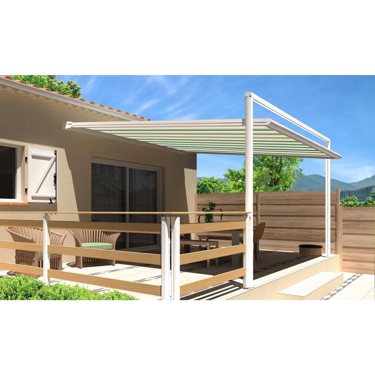 SUNSTYL Pergola blanche motorisée 3x3x2.5m MELODIE