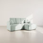 Voir la diapositive 1 : BEST MOBILIER Candela - canapé d'angle droit 4 places - convertible avec coffre - en tissu bouclette